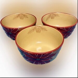Maxcera Honey Poinsettia Soup / Cereal Bowl Set